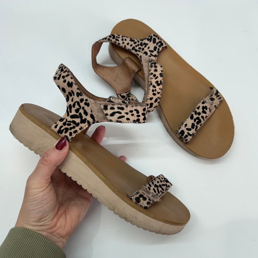 Madewell The Maggie Sandal 7.5 Brown Beige Calf Hair Leather Strappy Neutral
